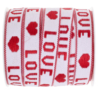 Ruban Love à cœurs rouges, 10 mm, 5 m