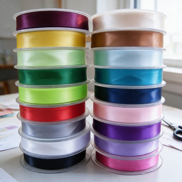Ruban satin 6 mm × 25 m, coloris au choix