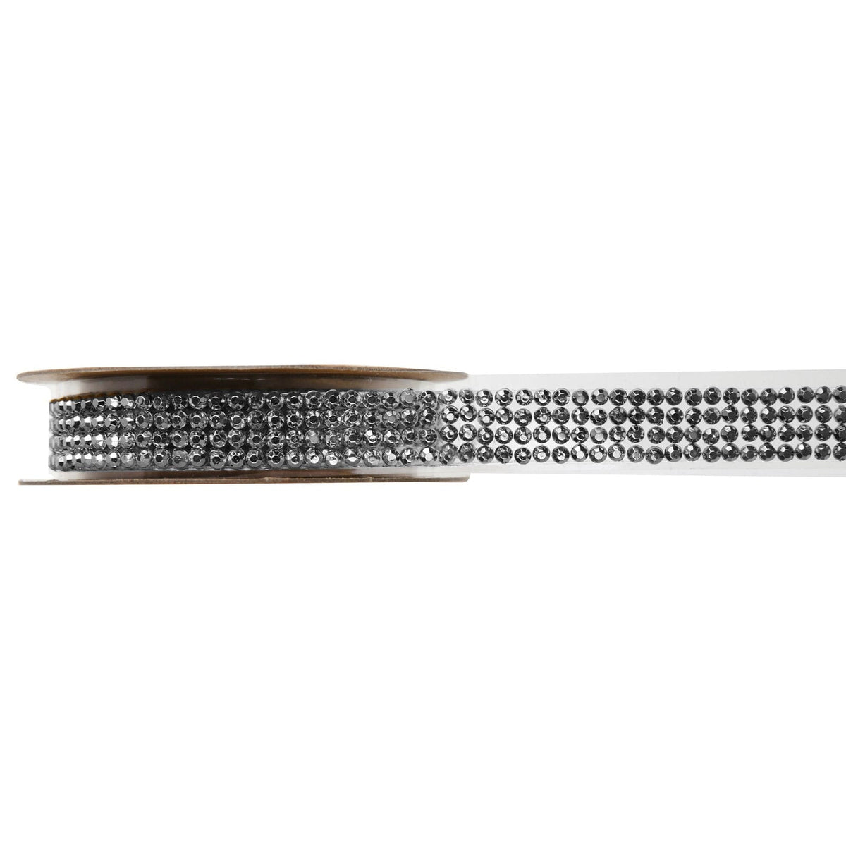Ruban de strass autocollant argent, 15 mm, 1 m