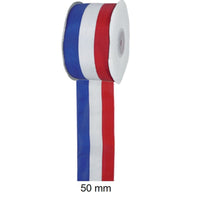 Ruban tricolore en tissu, 50 mm