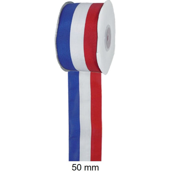 Ruban tricolore en tissu, 50 mm