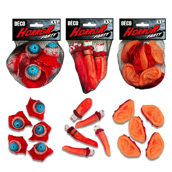 Sachet de morceaux humains gore, 3 modèles