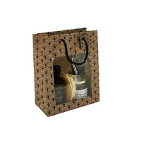 Sacs cadeaux kraft à fenêtre, motif éventails — vue 4