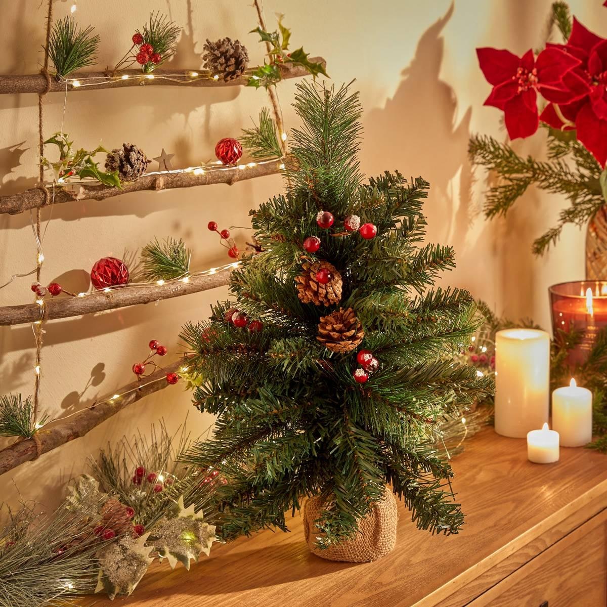 Sapin décoré de baies, 50 cm — vue 2
