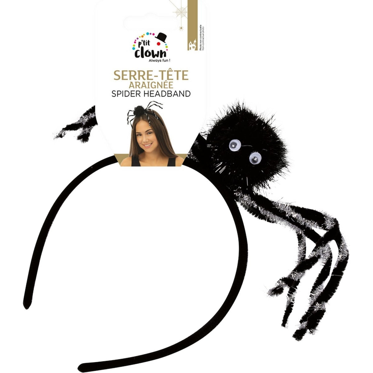 Serre-tête araignée noir et argent — vue 4