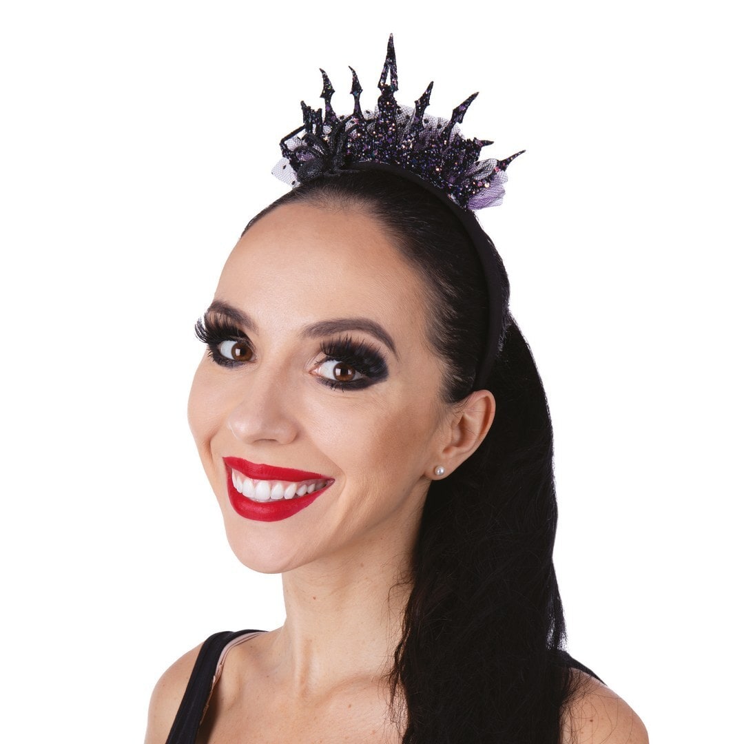 Serre-tête couronne de princesse noire — vue 2