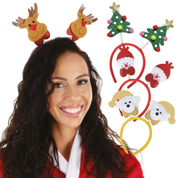 Serre-tête de Noël décoré, 4 modèles distribués au hasard