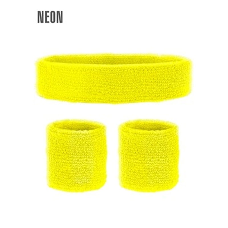 Set bandeau et poignets éponge néon
