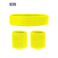 Set bandeau et poignets éponge néon