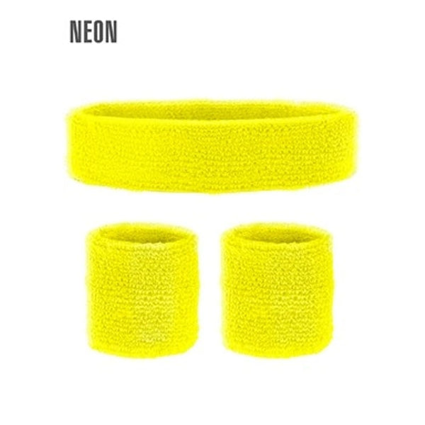 Set bandeau et poignets éponge néon