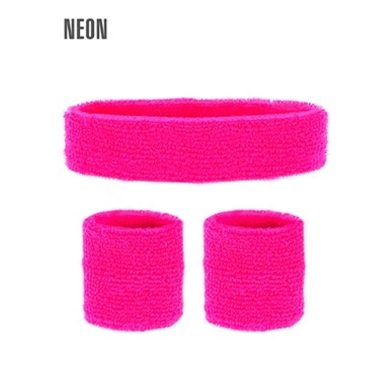 Set bandeau et poignets éponge néon — vue 3