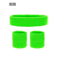 Set bandeau et poignets éponge néon — vue 4