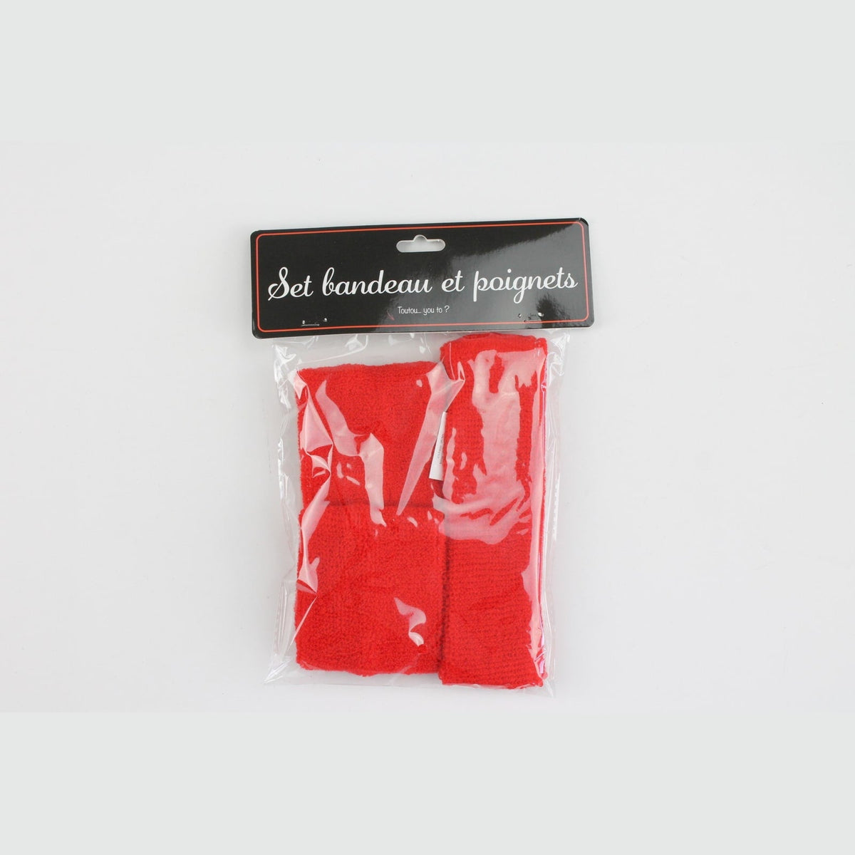 Set bandeau et poignets éponge rouge — vue 2