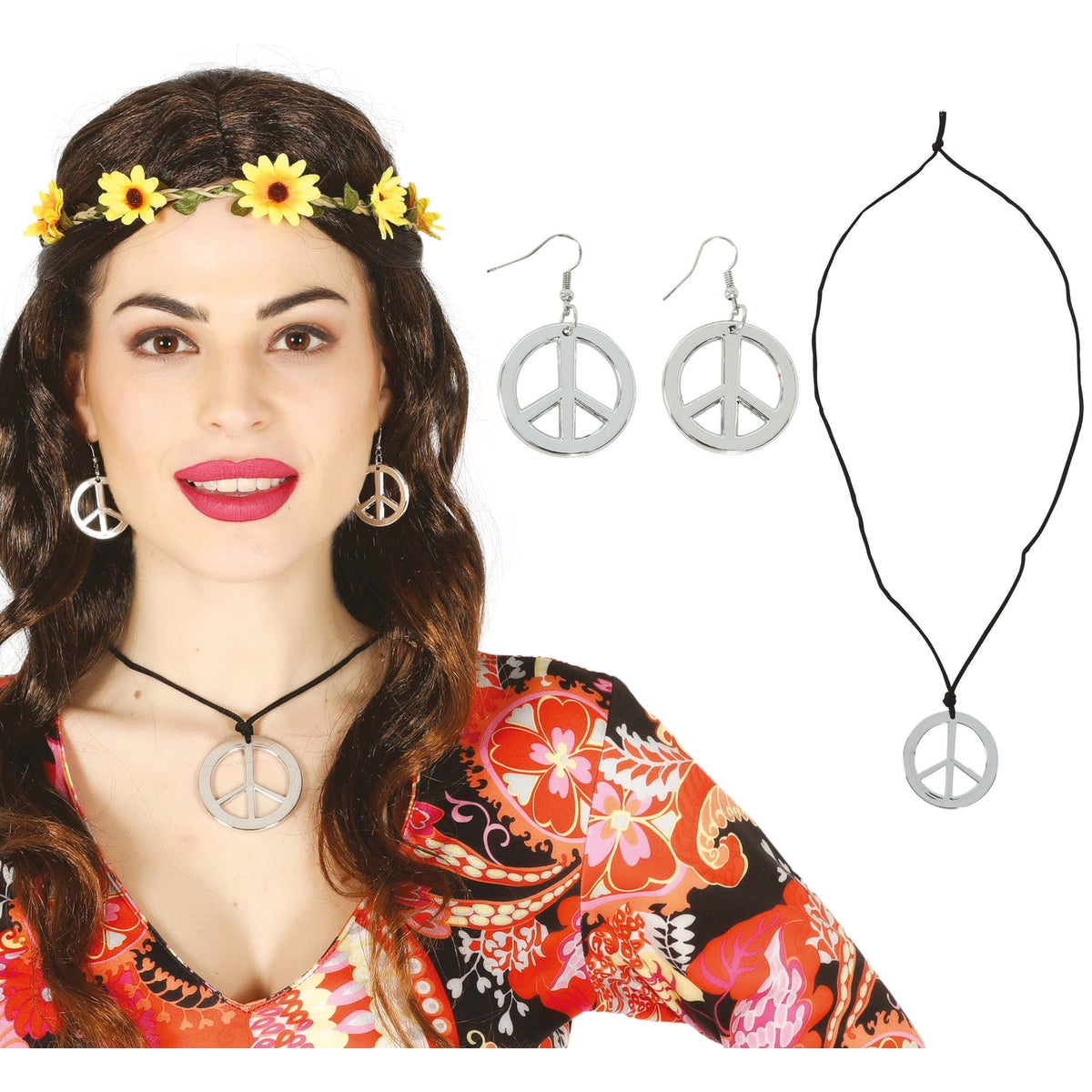 Set hippie, boucles d'oreilles et collier