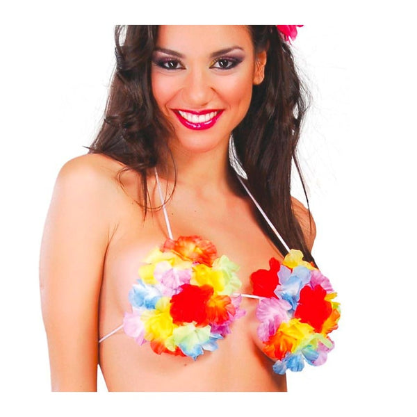 Soutien-gorge noix de coco à fleurs multicolores