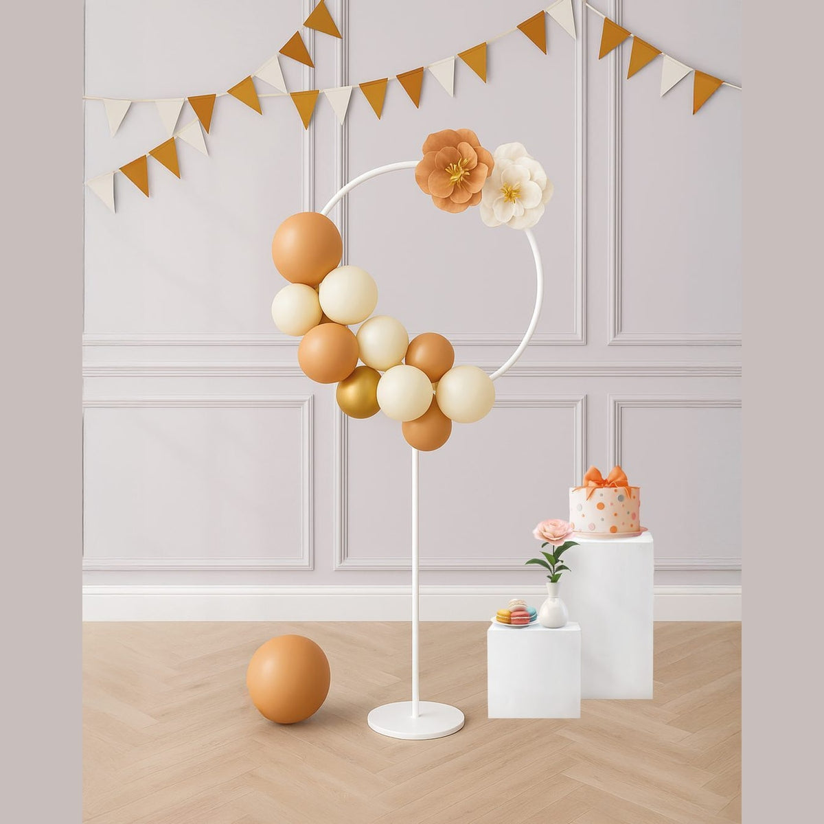 Support à ballons cercle avec pied, 165 cm