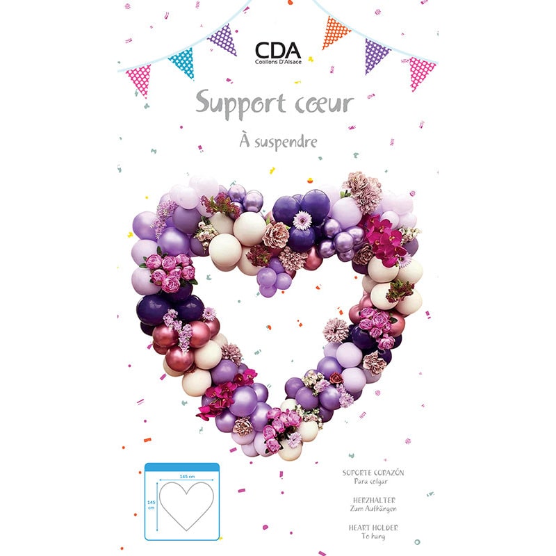 Support à ballons cœur, 150 cm — vue 3