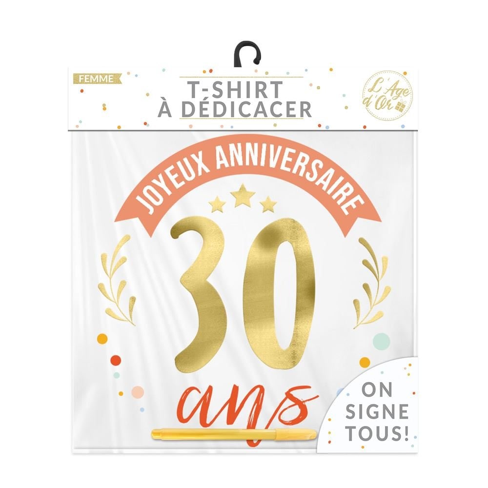 T-shirt femme d'anniversaire à dédicacer — vue 2