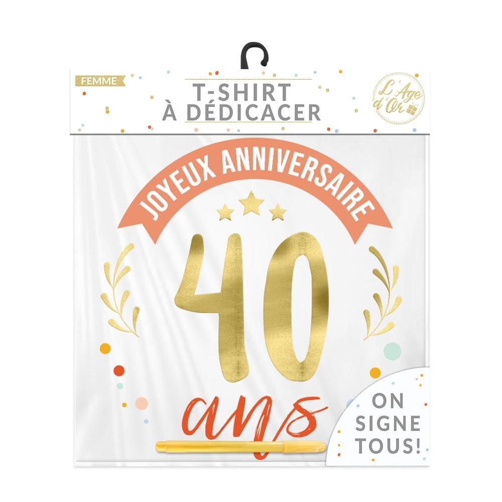 T-shirt femme d'anniversaire à dédicacer — vue 3