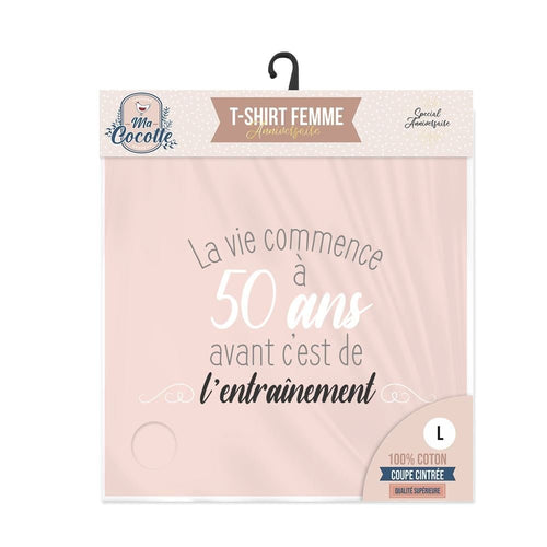T-shirt femme « La vie commence à 50 ans »