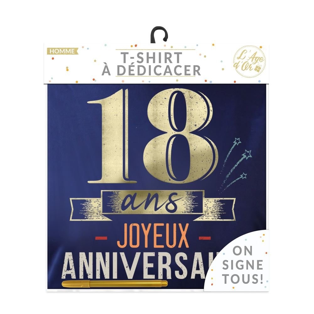 T-shirt homme d'anniversaire à dédicacer