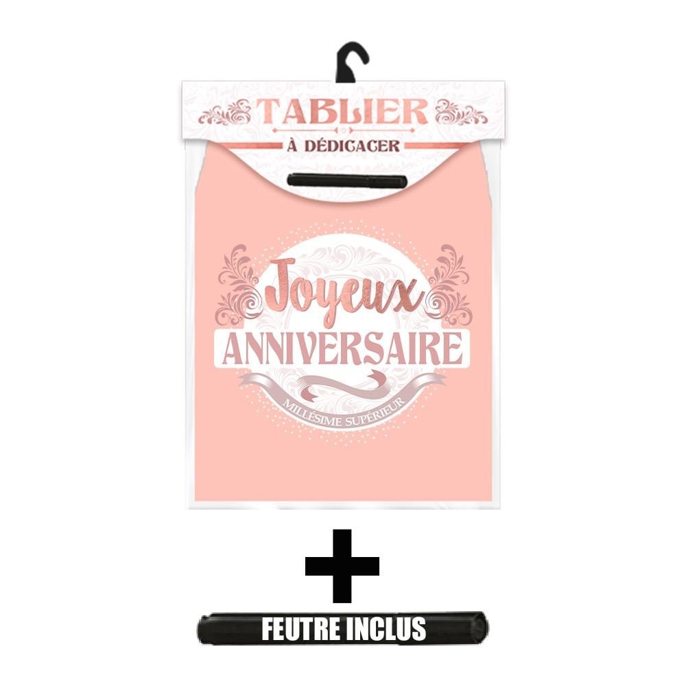 Tablier d'anniversaire à dédicacer, feutre inclus