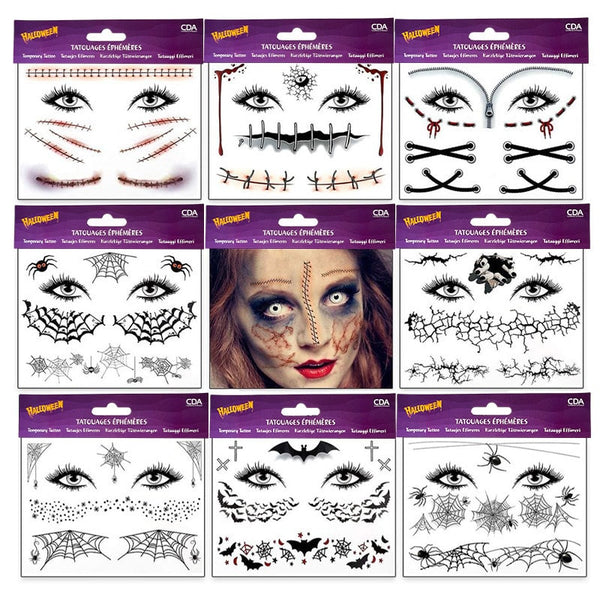 Tatouage éphémère Halloween, 9 modèles