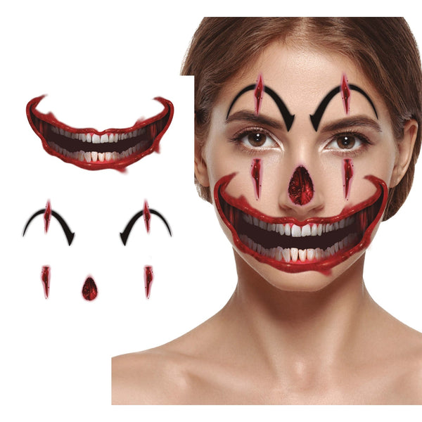 Tatouage visage de clown maléfique