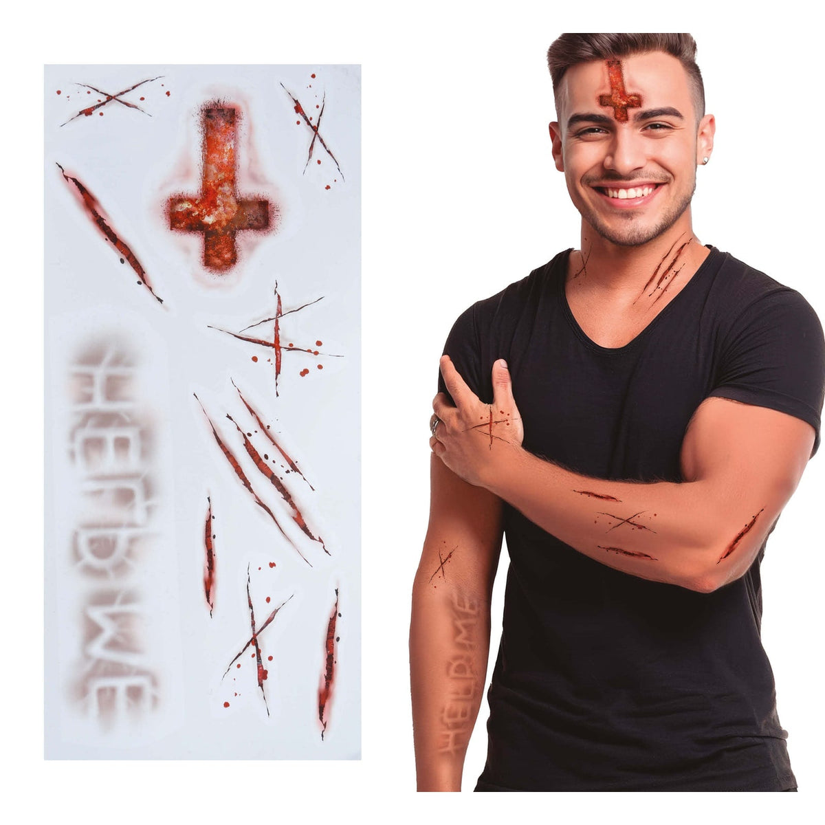 Tatouages blessures de possédée, 14 x 30 cm
