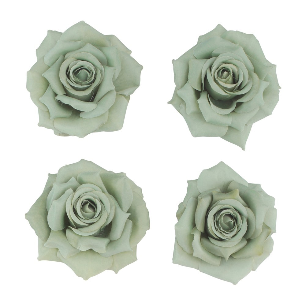 4 têtes de roses artificielles 9,5 cm — vue 3