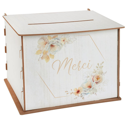 Tirelire Tendresse en bois, Merci