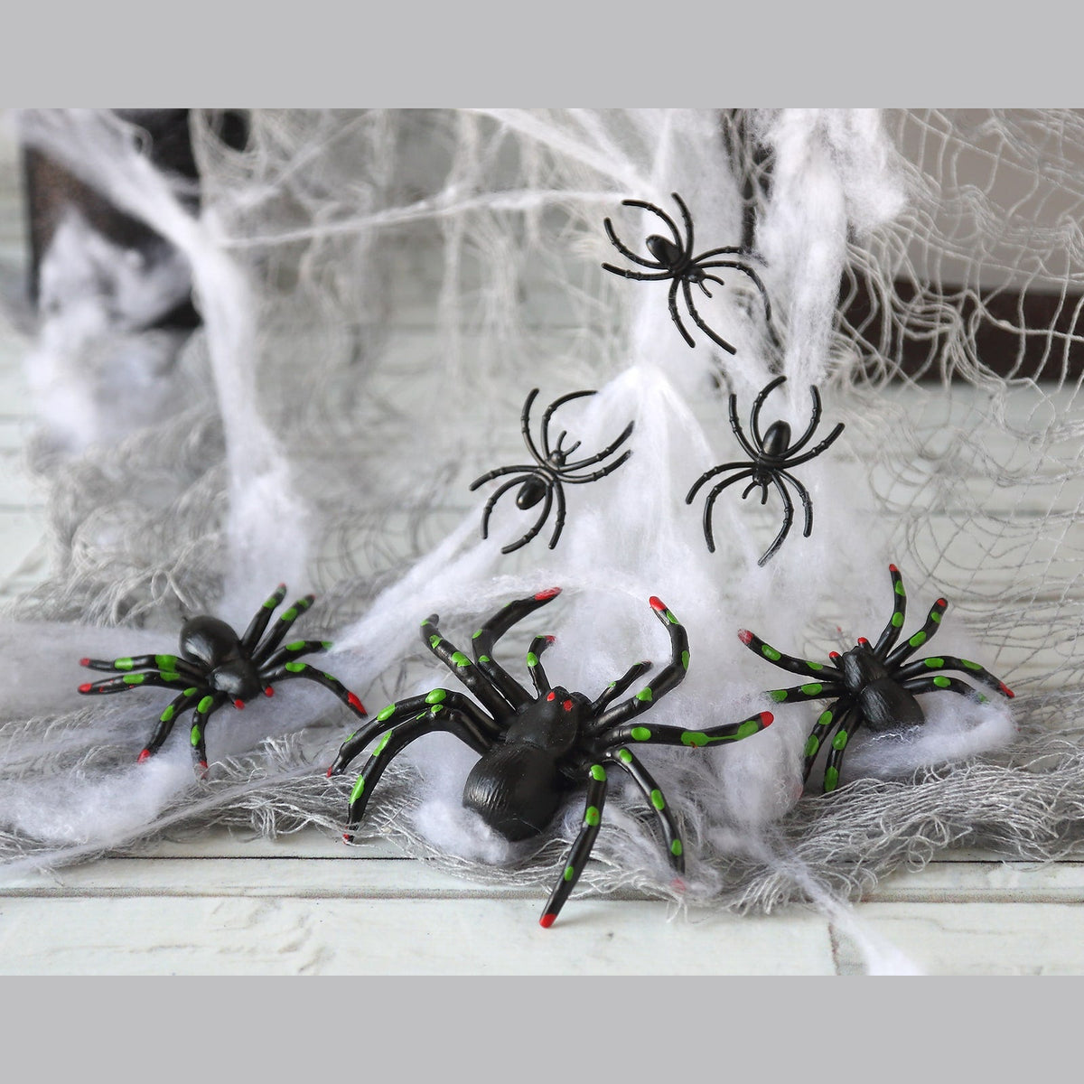 Toile d'araignée et 3 araignées — vue 2