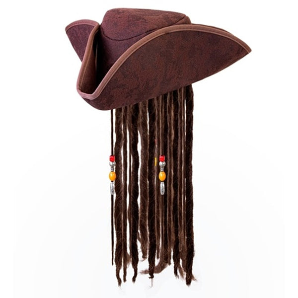 Tricorne de pirate avec cheveux