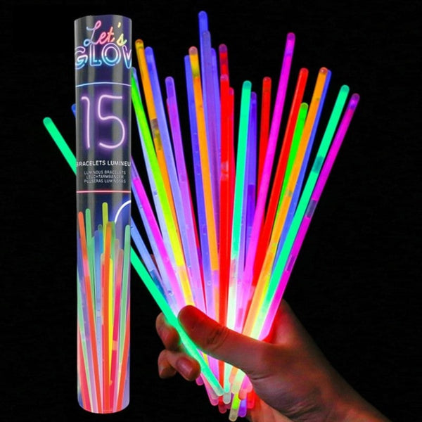 Tube de 15 bracelets lumineux