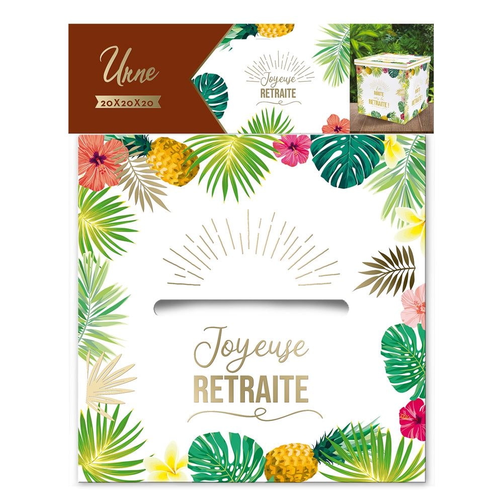 Urne « Joyeuse retraite » tropicale