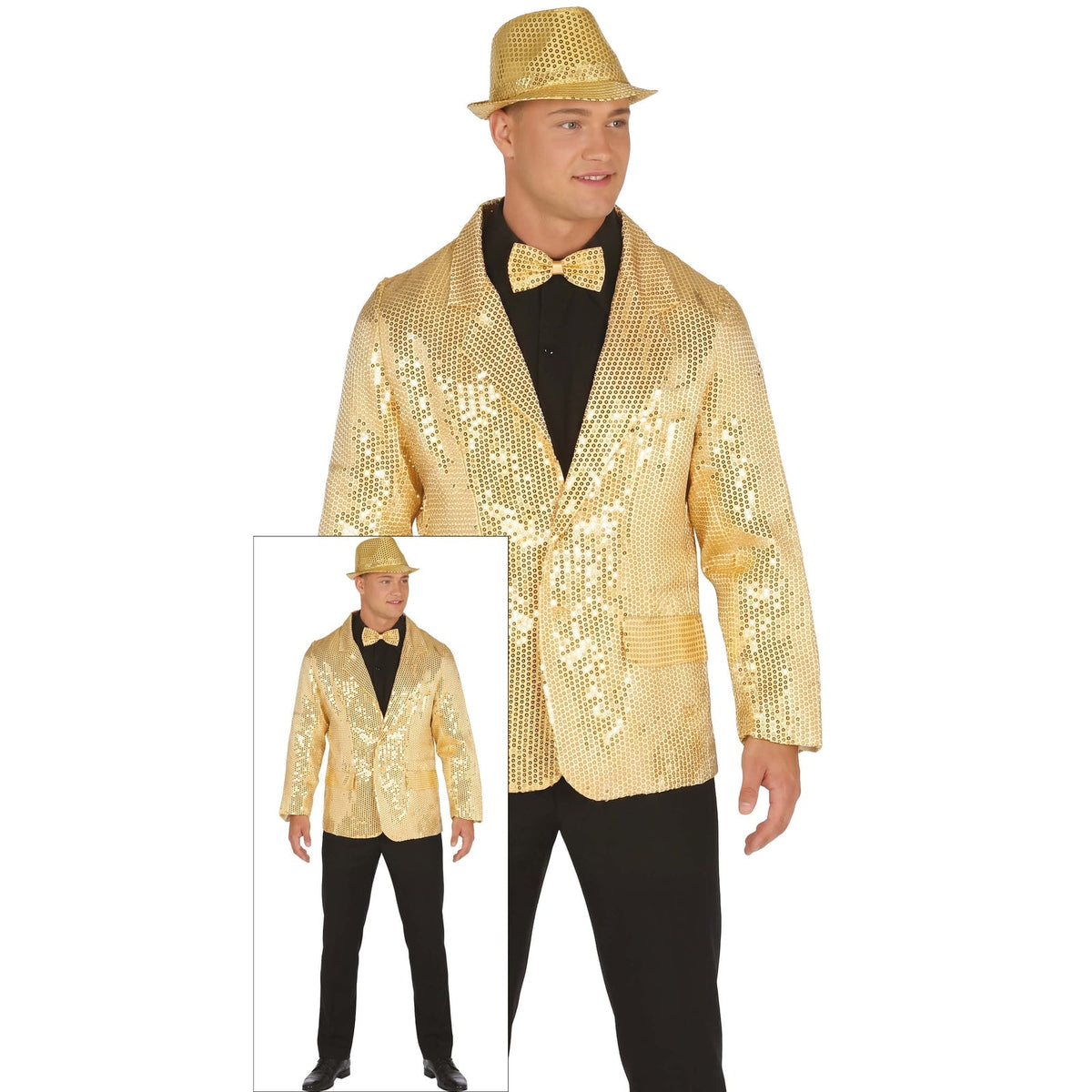 Veste à paillettes dorée, adulte