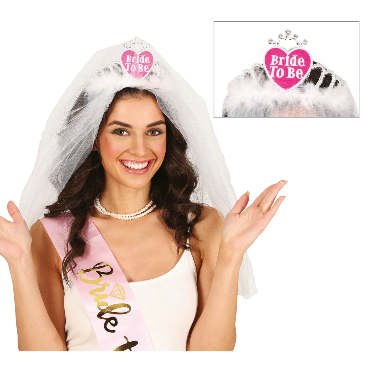 Voile de mariée avec diadème cœur